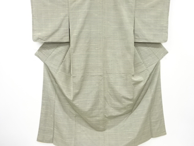 JAPANESE KIMONO / ANTIQUE KIMONO / SILK / TSUMUGI / WOVEN GRID